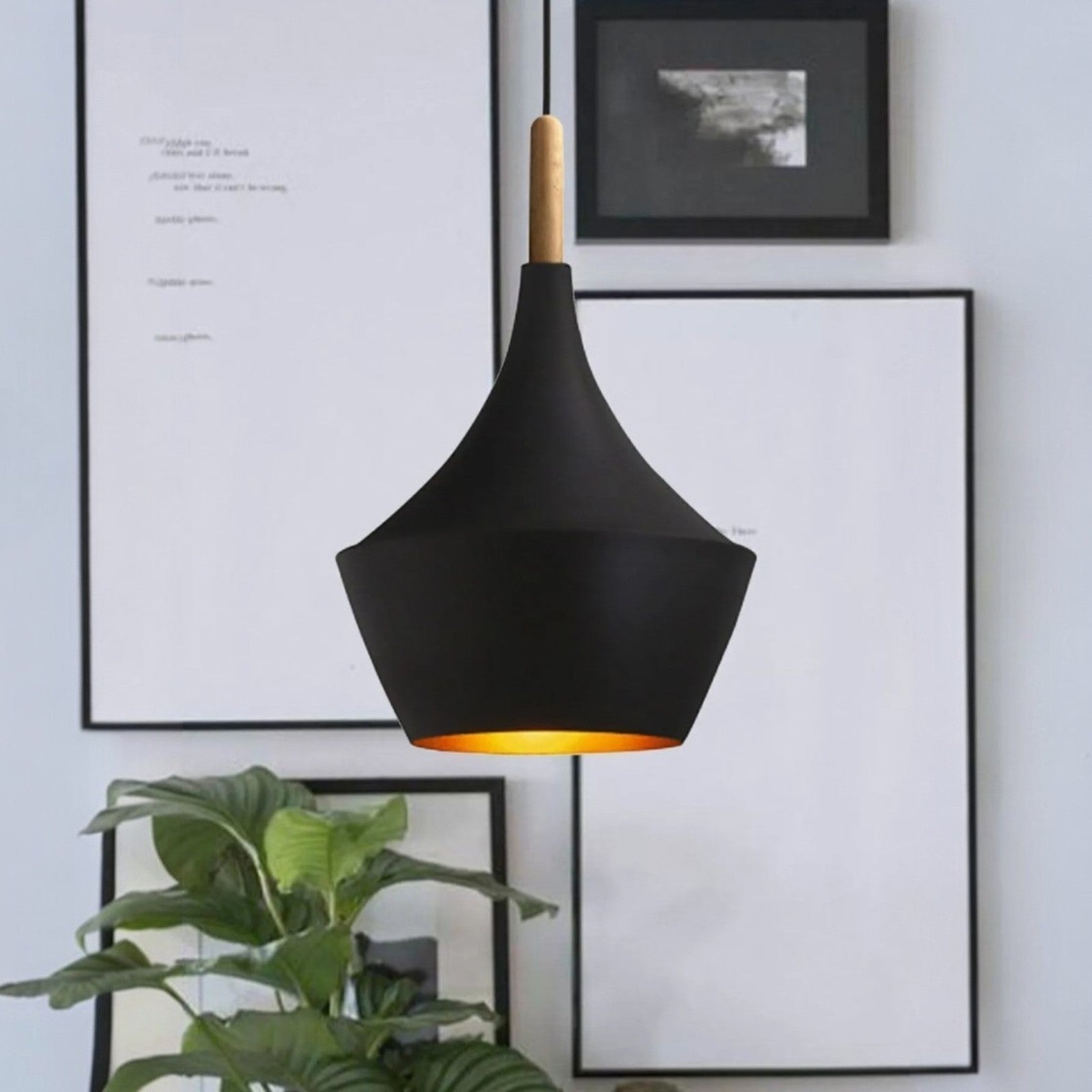 Gekrümmter Pendel-Holzkopf-Kronleuchter